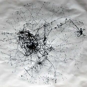 Organische Verzweigungen Nr. 4 • 2024 • Pigmenttusche Papier, gerollt • 70 x 100cm