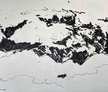 Sturm  - No. 2 • 2026 • Pigmenttusche/Papier/gekratzt • 100 x 70 cm