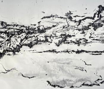 Sturm  - No. 3 • 2026 • Pigmenttusche/Papier/gekratzt • 100 x 70 cm