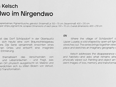 Ausstellungsansicht | Lausitz-Biennale 2026 | Irgendwo im Nirgendwo 12-teilig | 430 x 230 cm