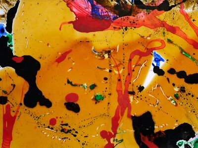 Impression 5 - 2017, Pigmenttusche, Schellack hinter PVC,  29,7 x 20,1 cm